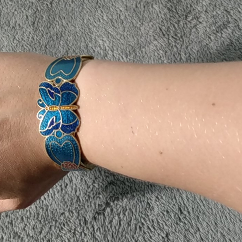 Blue and Gold Butterfly bracelet